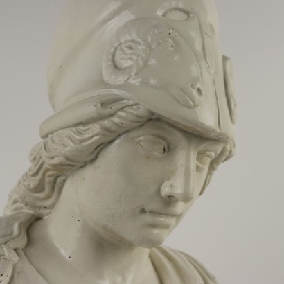 Busto de Minerva en cemento vidriado