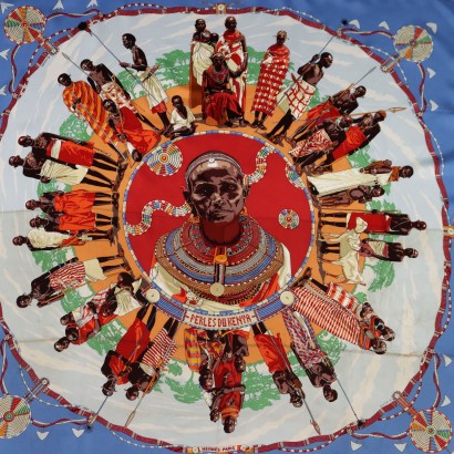 Hermes Foulard Perles Du Kenya Vintage