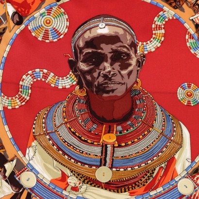 Hermes Foulard Perles Du Kenya Vintage