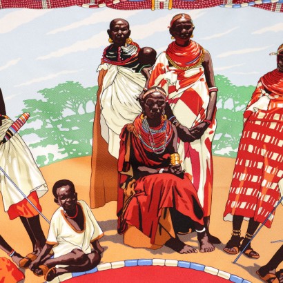 Hermes Foulard Perles Du Kenya Vintage