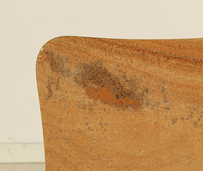 Tavolino; marmo, legno di faggio tinto e tornito, ottone