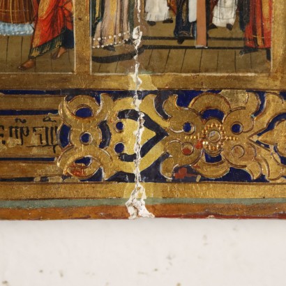 Venezianisch-kretische Ikone aus dem 19. Jahrhundert, biblische Szenen