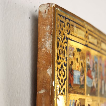 Venezianisch-kretische Ikone aus dem 19. Jahrhundert, biblische Szenen