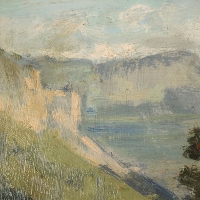 Gemälde von Carlo Vittori,Das Aostatal oberhalb von Chatillon,Carlo Vittori,Carlo Vittori,Carlo Vittori