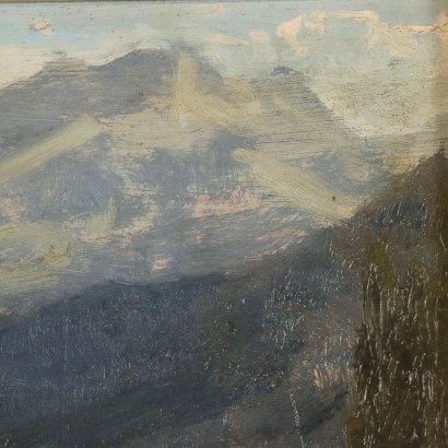 Gemälde von Carlo Vittori,Das Aostatal oberhalb von Chatillon,Carlo Vittori,Carlo Vittori,Carlo Vittori
