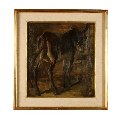 Dipinto di Carlo vittori,Interno di stalla con asino,Carlo Vittori,Carlo Vittori,Carlo Vittori,Carlo Vittori
