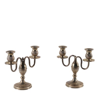 Coppia di Candelabri in Argento Miracoli Milano