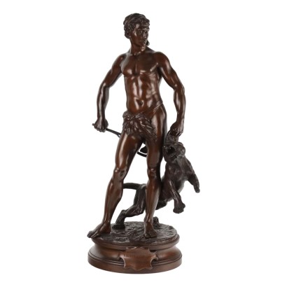 Sculpture Ancienne Le Belluaire Etienne Gaudez Bronze France '900