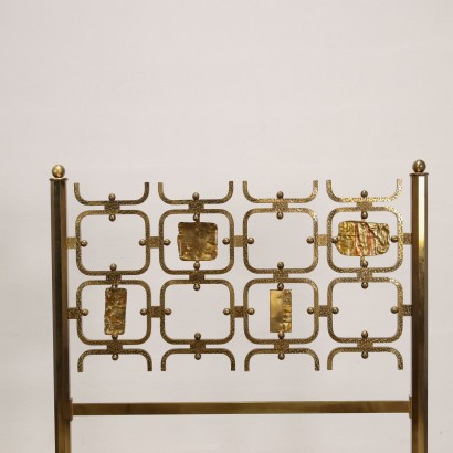 Paire de lits, lits en laiton des années 1960, lits simples en laiton des années 1960