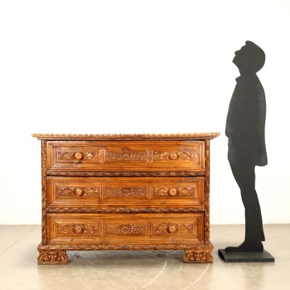 Chest of Drawers,Baroque Walnut Chest of Drawers