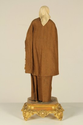 antiquariato, oggettistica, santa chiara di assisi, statua lignea, giglio, ostensorio, francescani, rosario