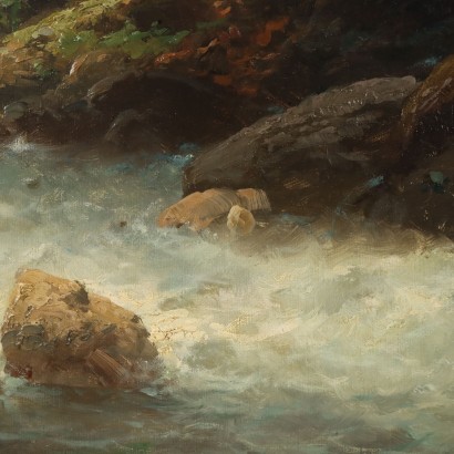 Peinture Paysage avec rivière
