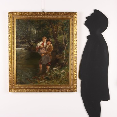 Peinture de Carl August Heinrich Ferdinan,Traverser le ruisseau,Carl August Heinrich Ferdinand Oesterley,Carl August Heinrich Ferdinand Oesterley,Carl August Heinrich Ferdinand Oesterley,Carl August Heinrich Ferdinand Oesterley,Carl August Heinrich Ferdinand Oesterley