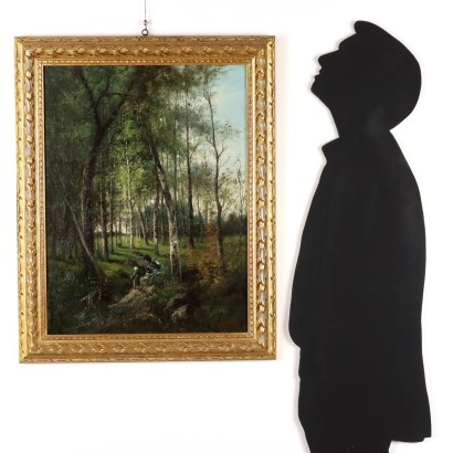 Peinture vue sur la forêt