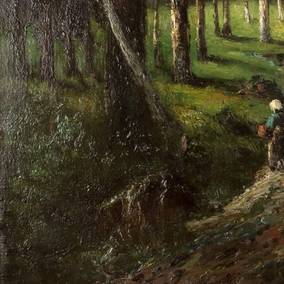 Peinture vue sur la forêt