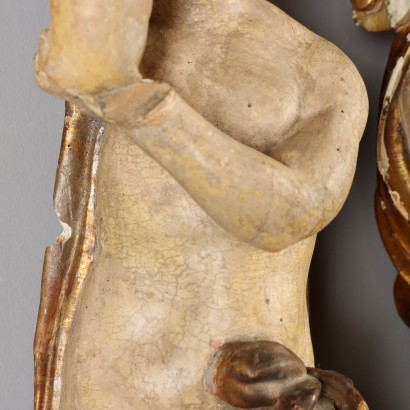 Pair of Carved Wooden Caryatids