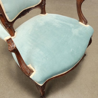 antiquariato, poltrona, antiquariato poltrone, poltrona antica, poltrona antica italiana, poltrona di antiquariato, poltrona neoclassica, poltrona del 800,Coppia di Poltrone in Stile Rococò