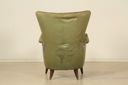 Poltrona anni 50,imbottitura a molle, rivestimento in tessuto.