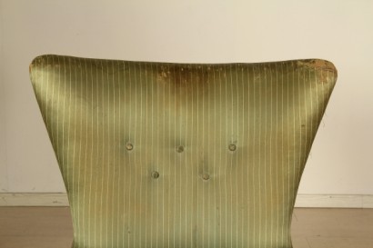 Poltrona anni 50,imbottitura a molle, rivestimento in tessuto.
