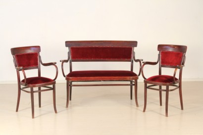 bottega 900, liberty, divano, poltrone, Salottino con divano e due poltrone