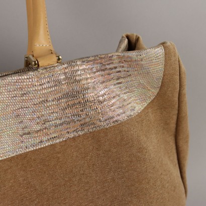 Silvano Biagini Borsa Second Hand Tessuto Canvas Pelle Italia_1208077 Silvano Biagini Borsa in Canvas e Pell