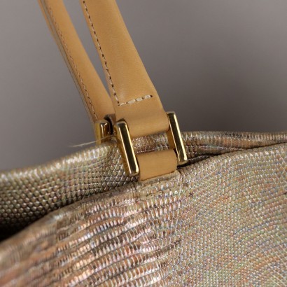 Silvano Biagini Borsa Second Hand Tessuto Canvas Pelle Italia_1208079 Silvano Biagini Borsa in Canvas e Pell