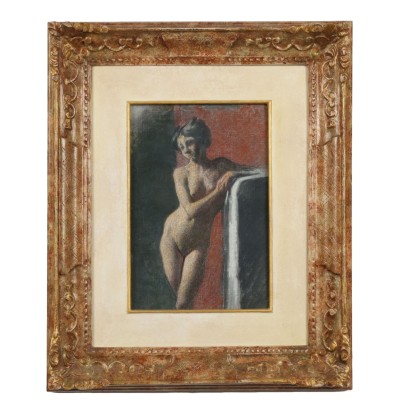 Dipinto di Angelo Morbelli,Nudo femminile in piedi,Angelo Morbelli,Angelo Morbelli,Angelo Morbelli
