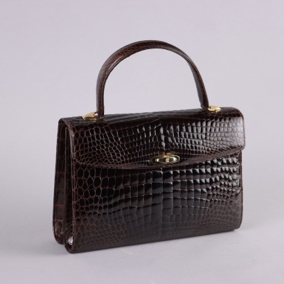 Borsa Vintage in Coccodrillo Marrone
