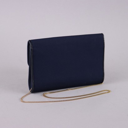 Gucci Vintage-Tasche aus blauem Leder und Stoff