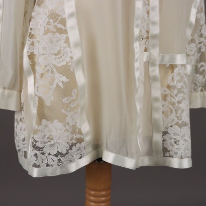 Camicia Bianca Vintage in Seta Pizzo e