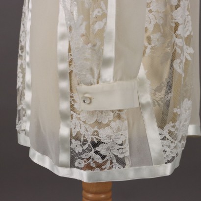 Camicia Bianca Vintage in Seta Pizzo e