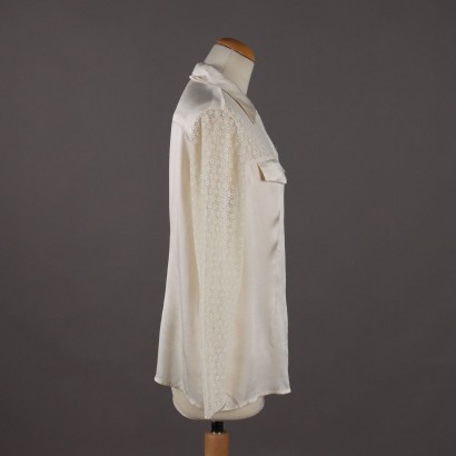 Camicia Bianca Vintage con Maniche in