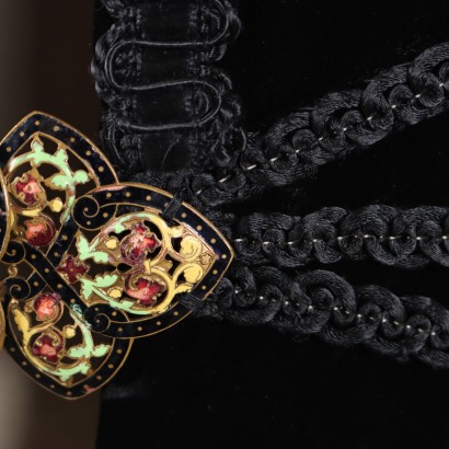 Giacca in Velluto Nero con Fibbia prim