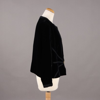 Giacca in Velluto Nero con Fibbia prim