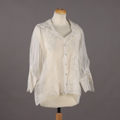 Camicia Vintage in Organza Bianca