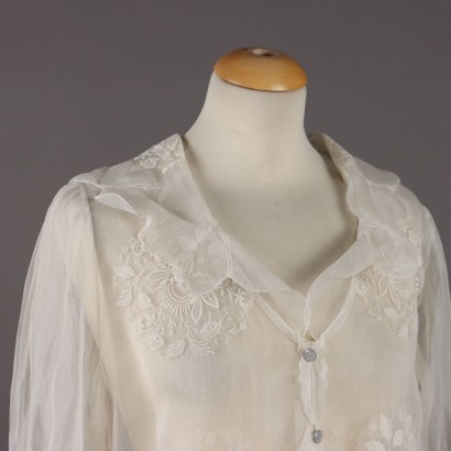 Camicia Vintage in Organza Bianca