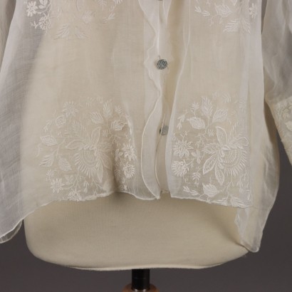 Camicia Vintage in Organza Bianca