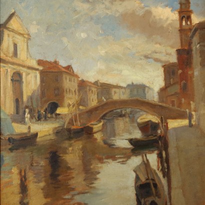 Gemälde von Emil Lindenfeld, Boote auf dem Kanal, Emil Lindenfeld, Emil Lindenfeld, Emil Lindenfeld, Emil Lindenfeld, Emil Lindenfeld