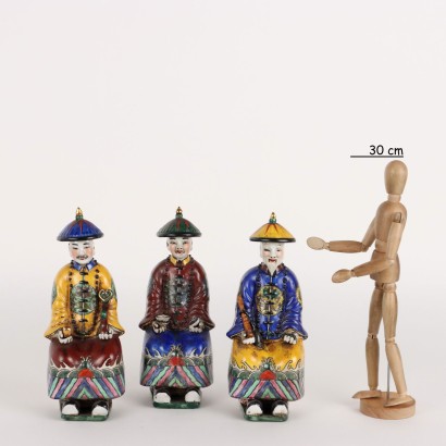 Imperatori Cinesi Gruppo di Tre Statuine