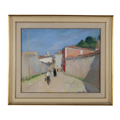 Modern Painting Signed U. Vittore Bartolini Landscape XX Century