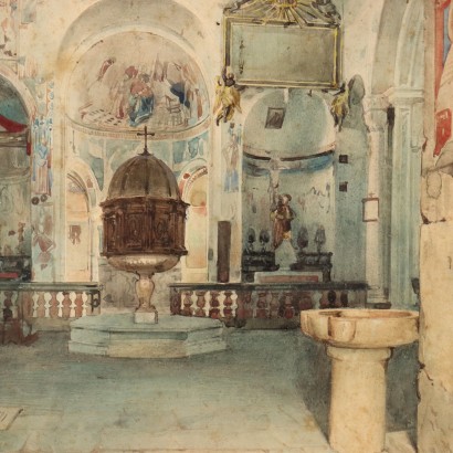 Gemälde von Luigi Bisi, Das antike Baptisterium von Gravedona, Luigi Bisi, Luigi Bisi, Luigi Bisi, Luigi Bisi, Luigi Bisi, Luigi Bisi, Luigi Bisi, Luigi Bisi