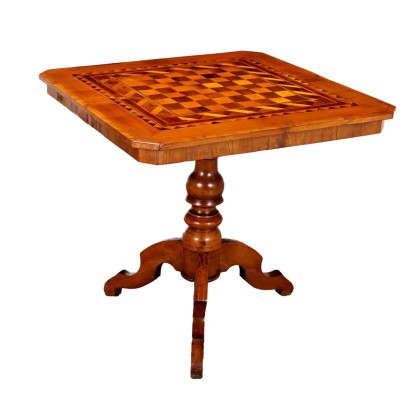 Antique Coffee Table Maple Walnut Inlays Italy XIX Century Original