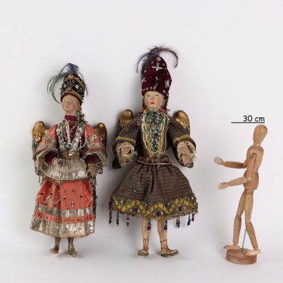 Pair of Angels Wooden Sculptures