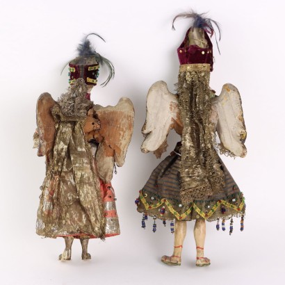 Pair of Angels Wooden Sculptures