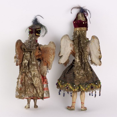 Pair of Angels Wooden Sculptures