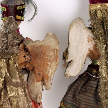 Pair of Angels Wooden Sculptures