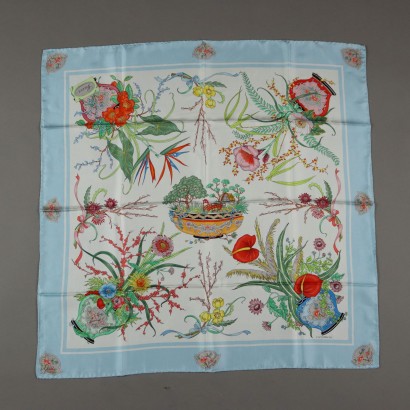 Vintage Gucci Scarf Silk Design Vittorio Accornero Italy 1970s