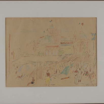 Drawing by Mario Vellani Marchi,Lido,Mario Vellani Marchi,Mario Vellani Marchi,Mario Vellani Marchi