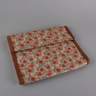 Naj Oleari Document Holder Leather Canvas Italy 1980s