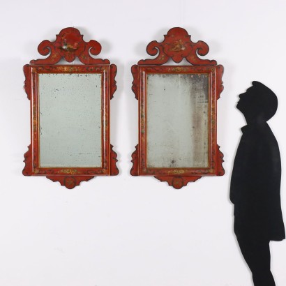 Pair of lacquered mirrors